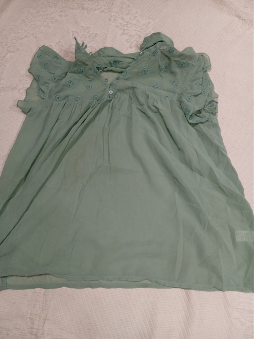 Green Embroidered Babydoll Dress