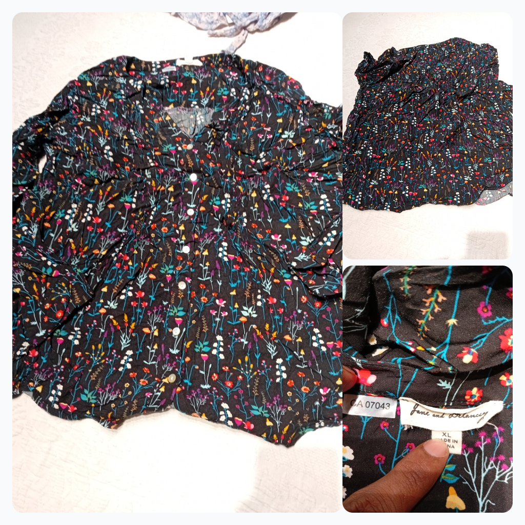 Floral Button-Up Blouse
