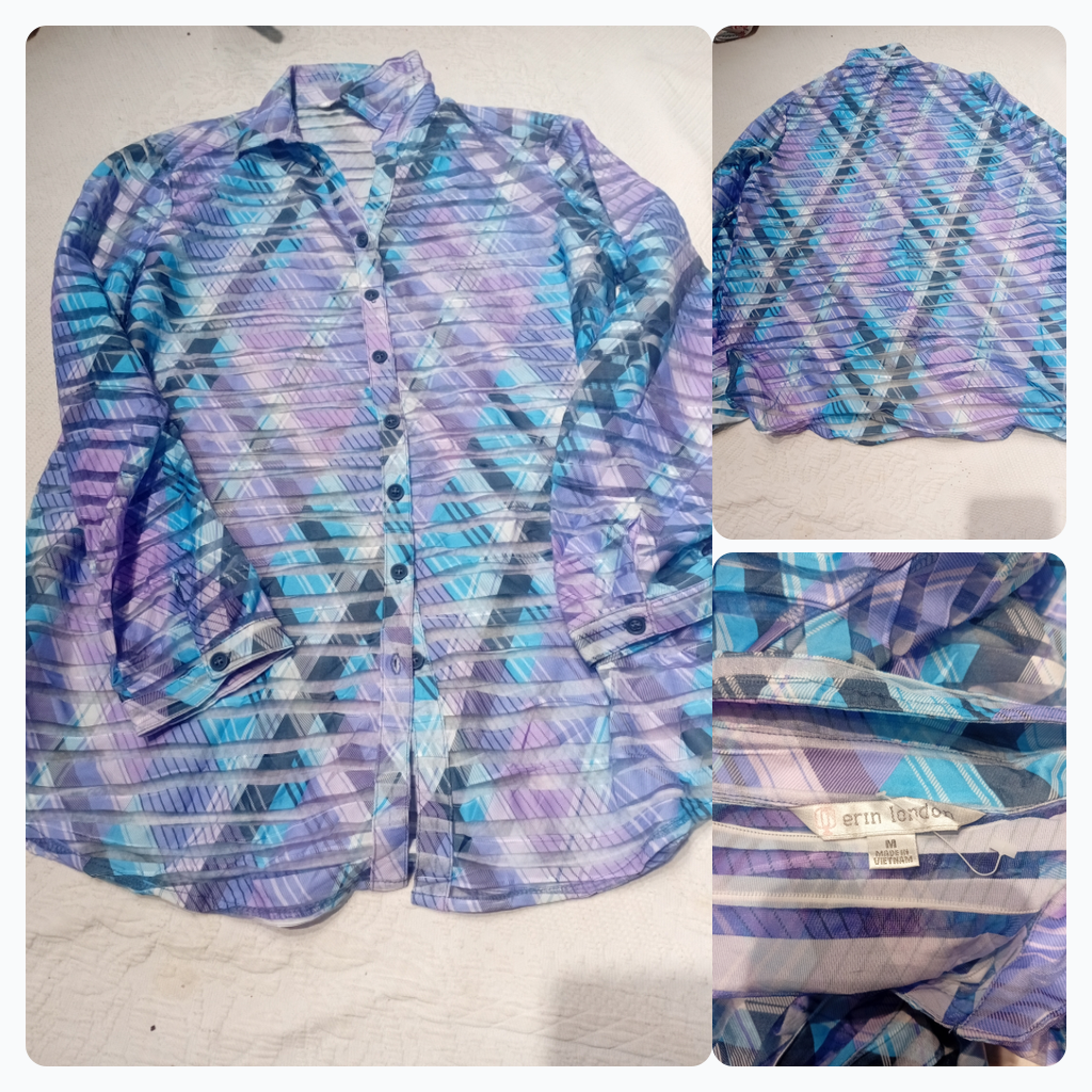 Erin London Plaid Button-Up Shirt