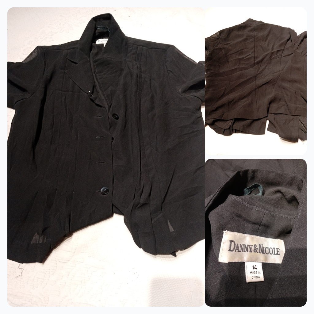 Danny & Nicole Schwarze Knöpfen Bluse