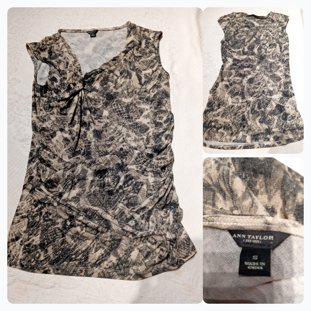 Ann Taylor Snakeskin Print Sleeveless Top