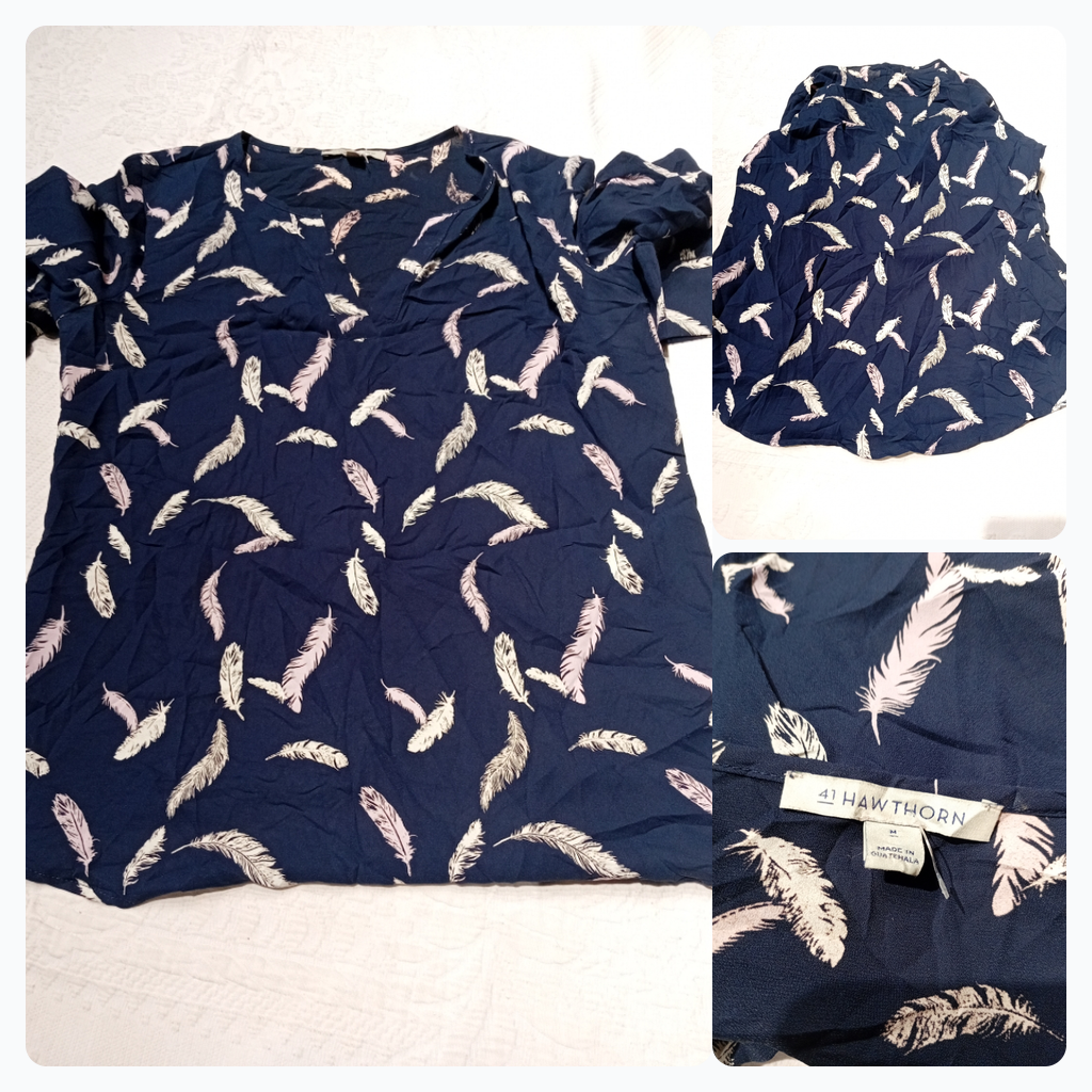 41 Hawthorn Feather Print Blouse