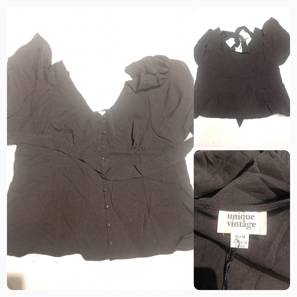 Unique Vintage Black Blouse