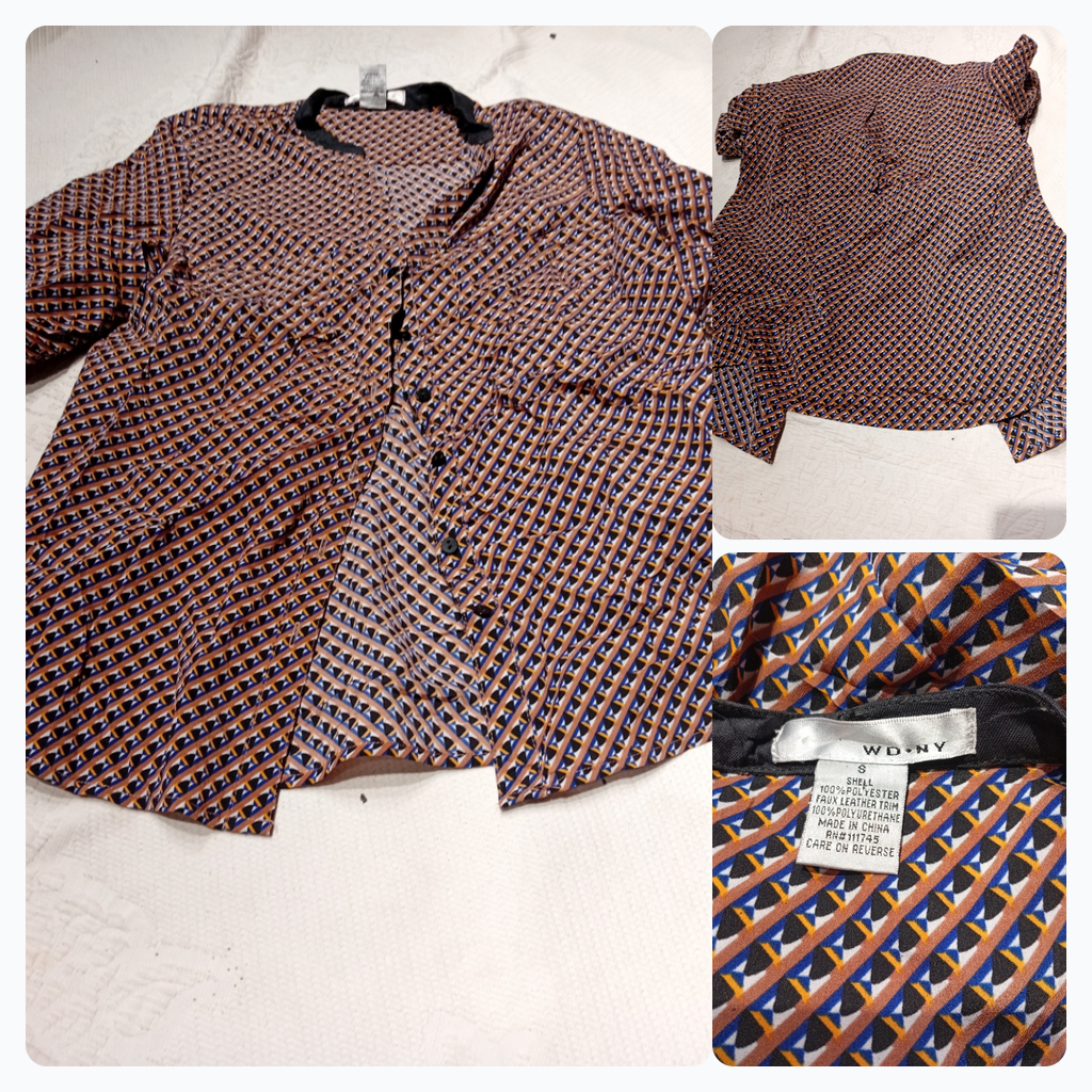 WDNY Geometric Print Button-Up Shirt