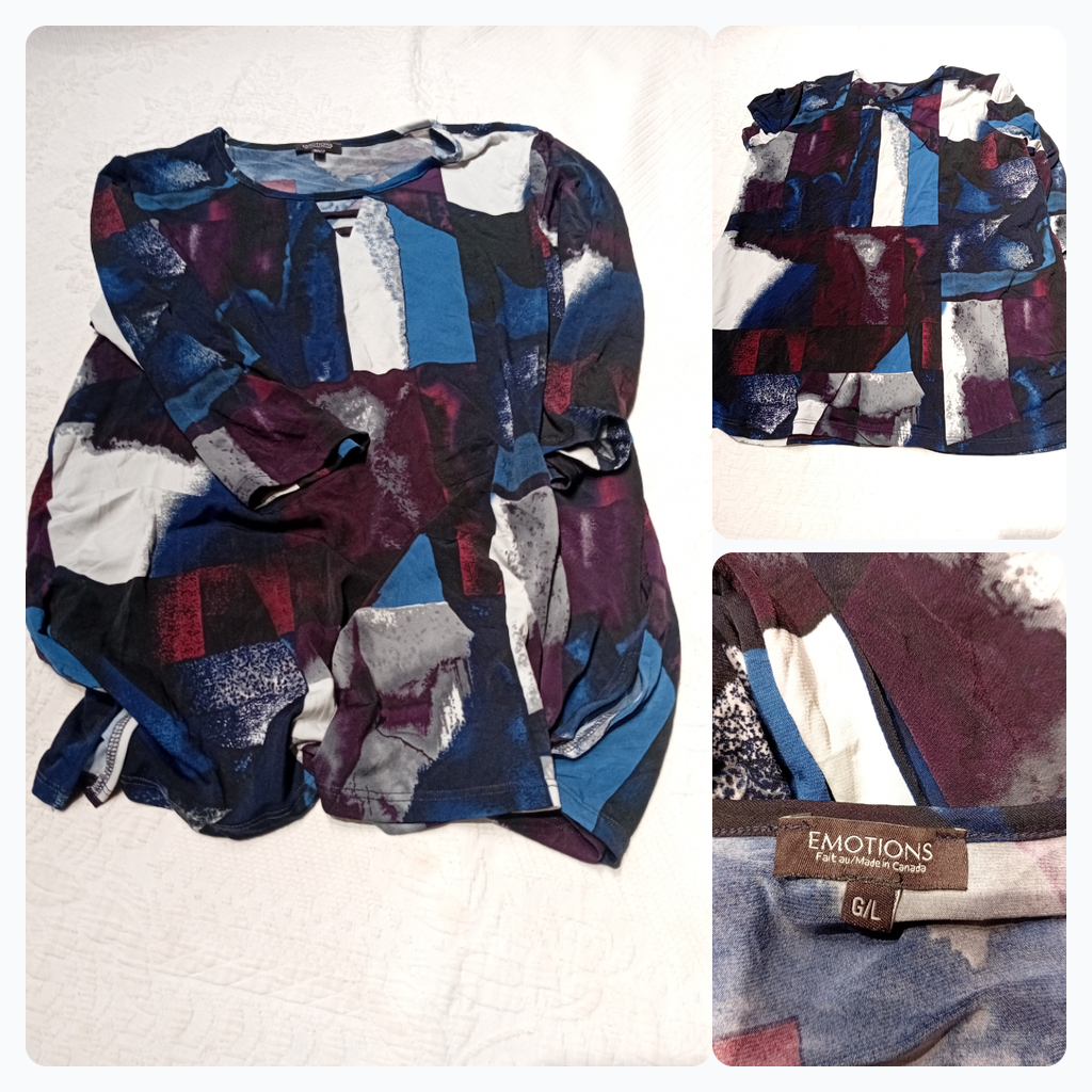 EMOTIONS Abstract Print Long Sleeve Top