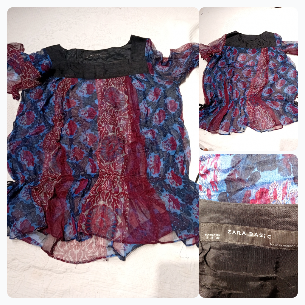 Zara Basic Floral Print Top