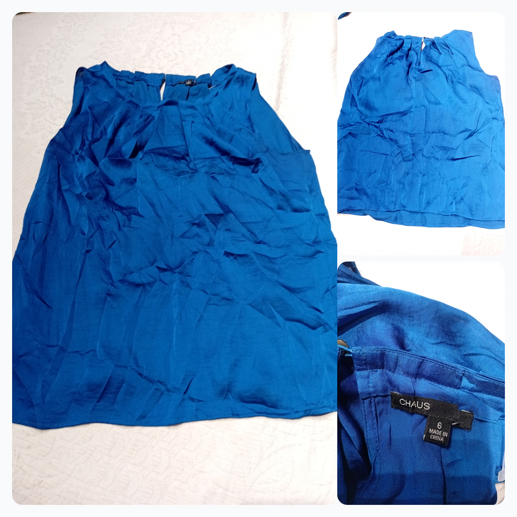 Blue Sleeveless Blouse