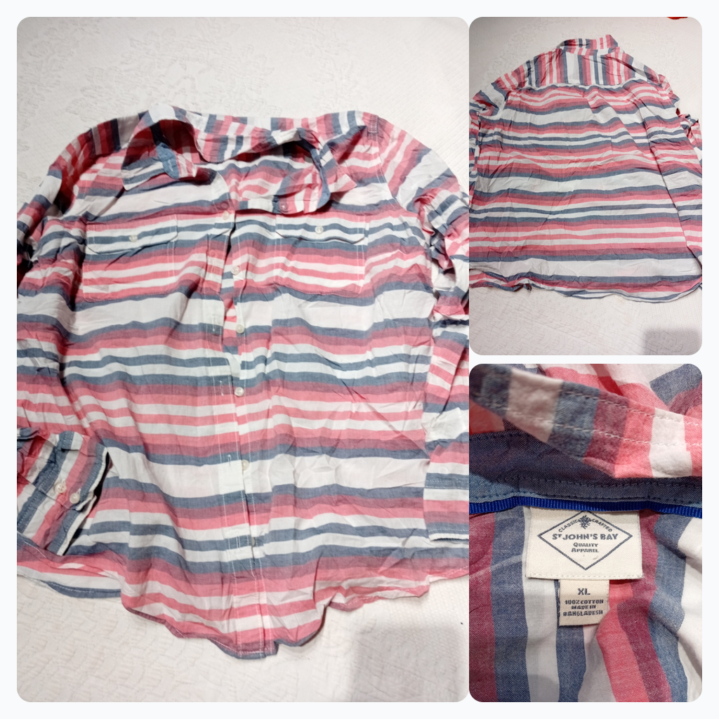St. John's Bay Striped Button-Up Shirt