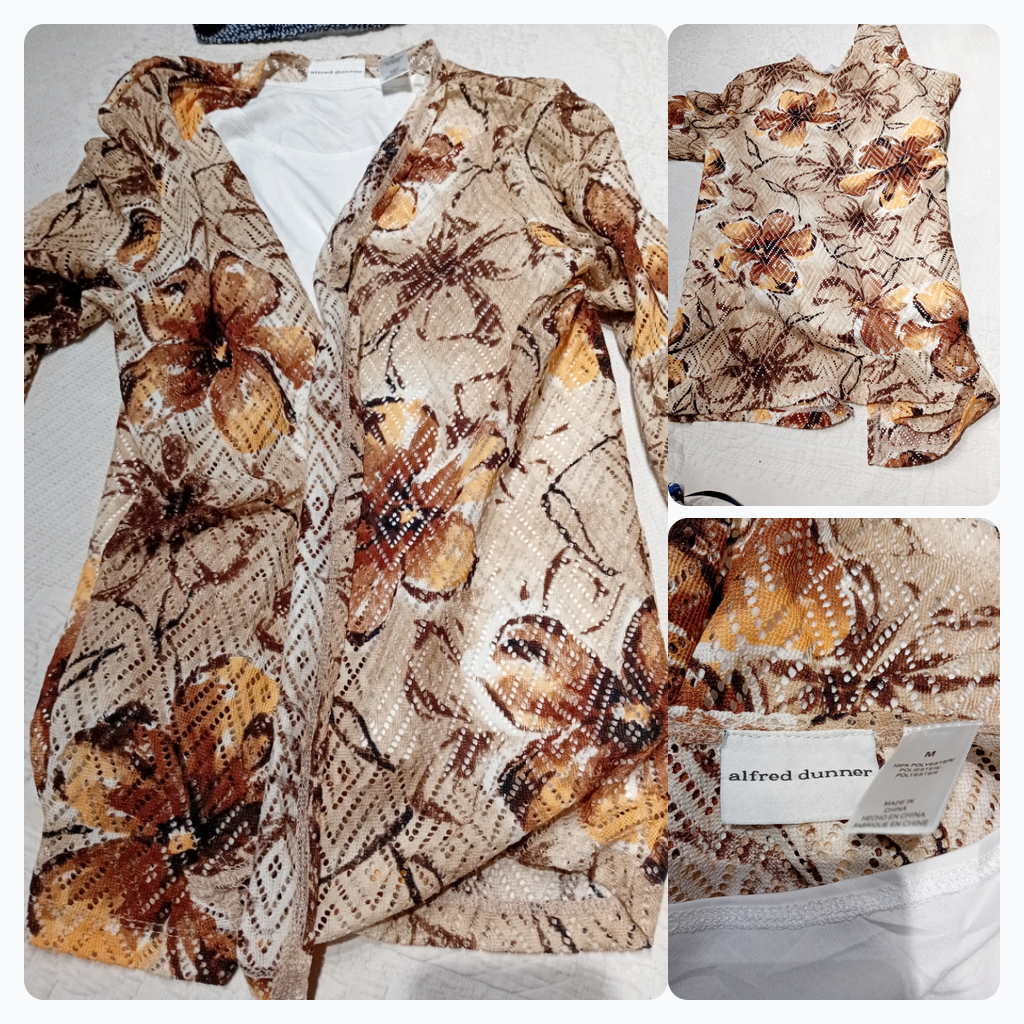 Alfred Dunner Floral Print Cardigan