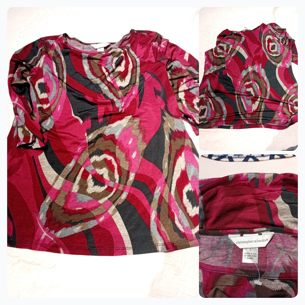 Christopher & Banks Blusa Tunica Estampada