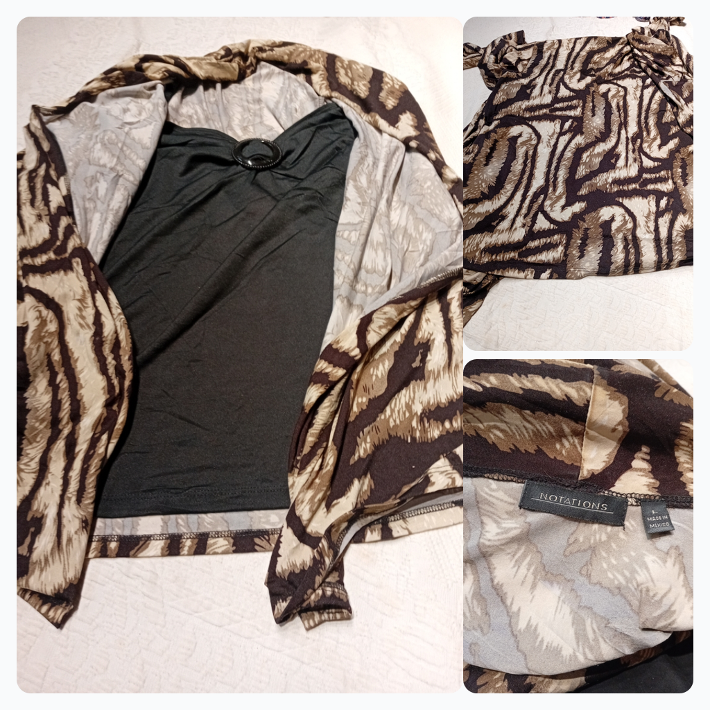 Animal Print Top with Black Tank