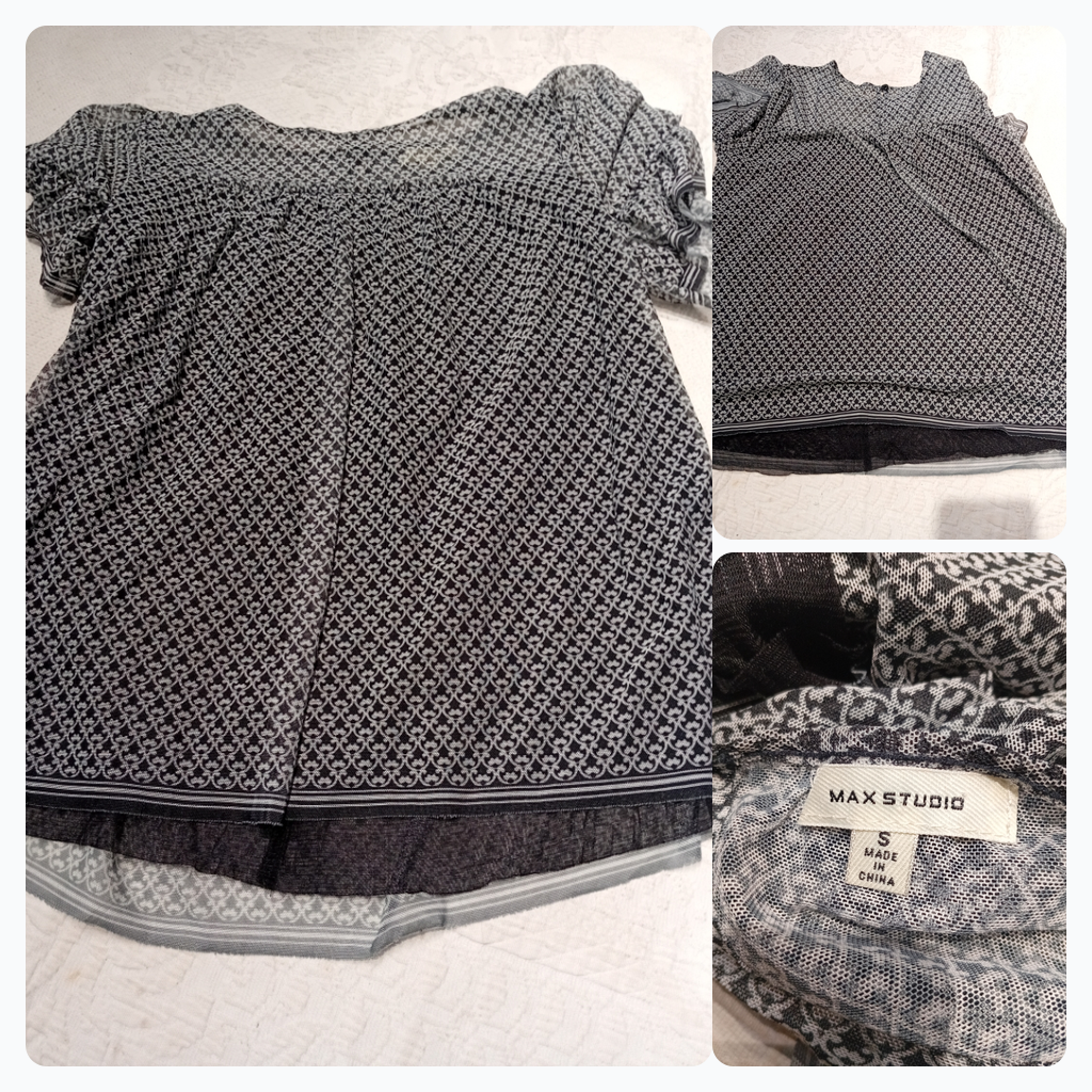 MAX STUDIO Black and White Patterned Blouse