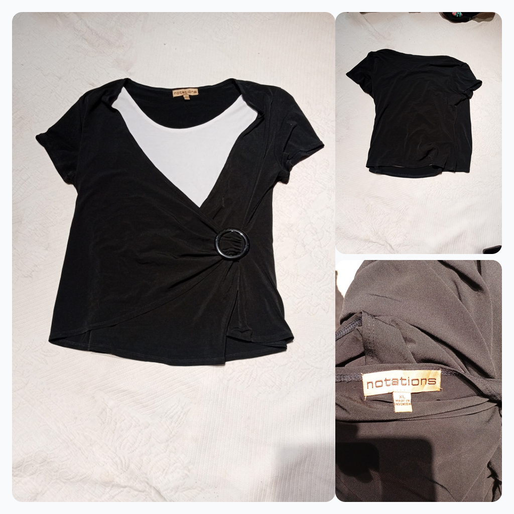 Black and White Short Sleeve Top