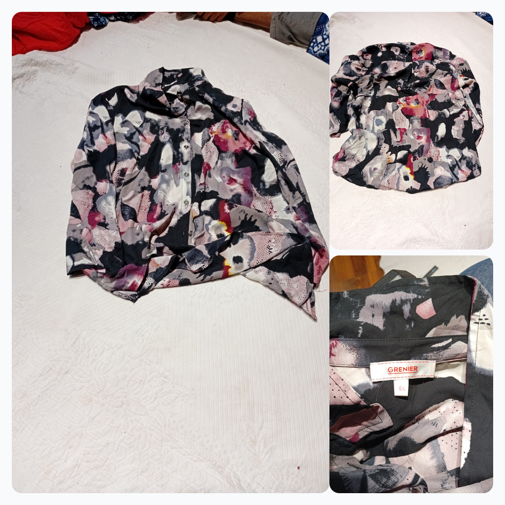 Abstract Print Button-Up Shirt