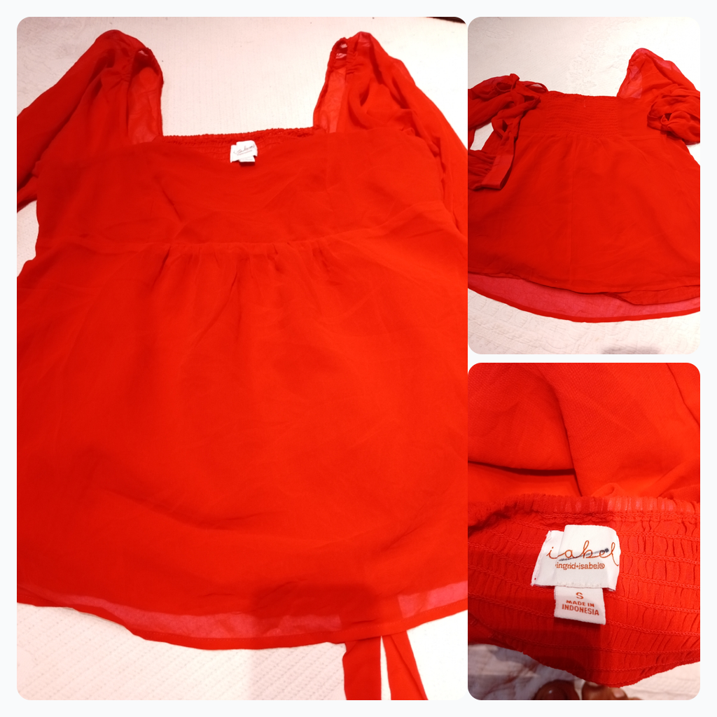 Blouse rouge à manches longues