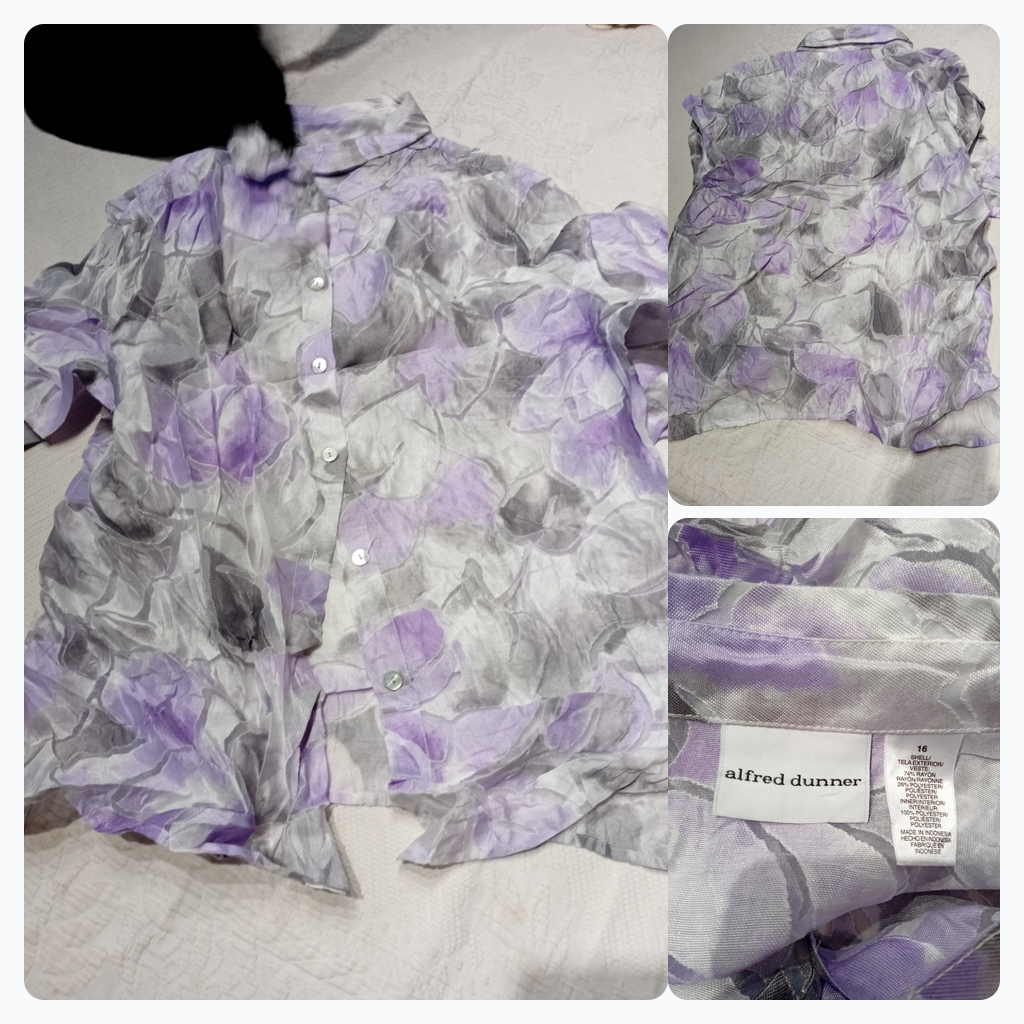 Alfred Dunner Floral Button-Up Shirt