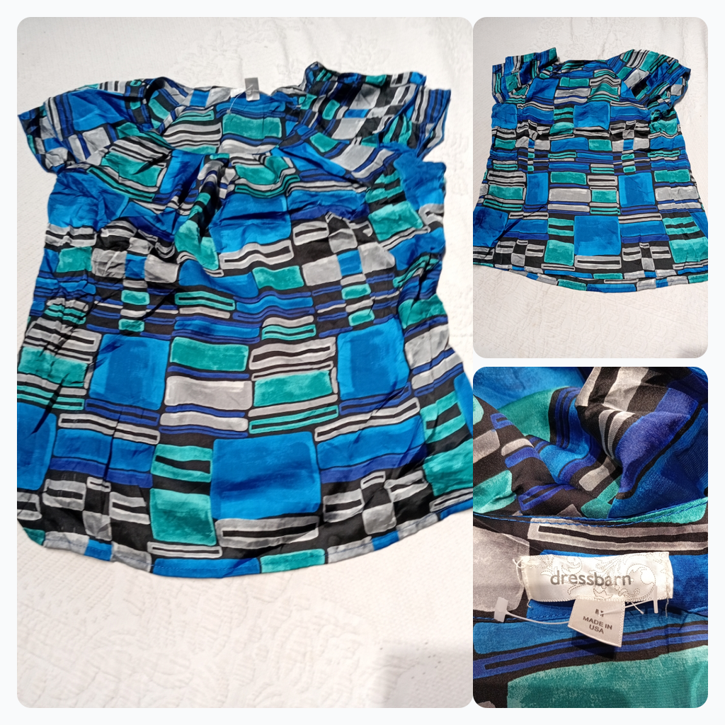 Blusa azul con patrón de Dressbarn