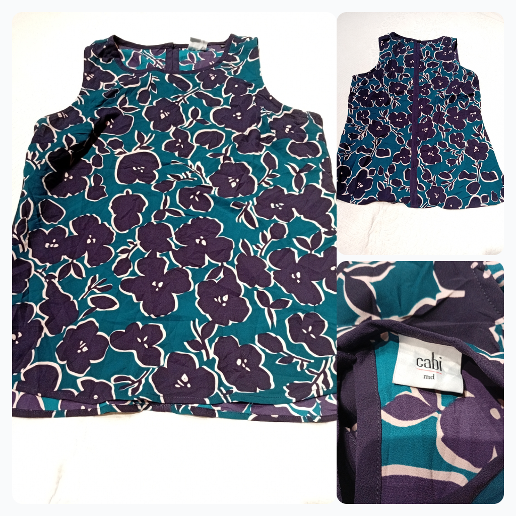 Camiseta sin mangas Cabi Floral