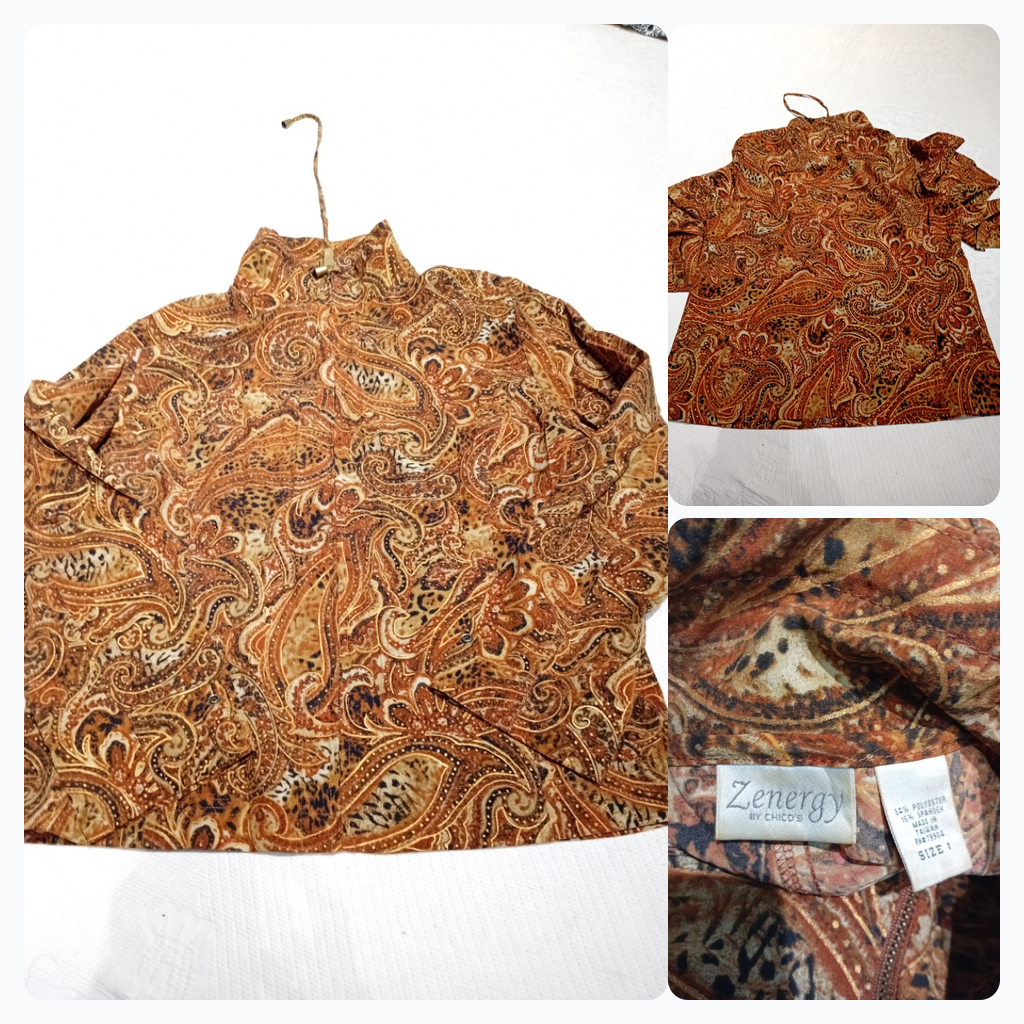 Zenergy by Chico's Paisley Print Top