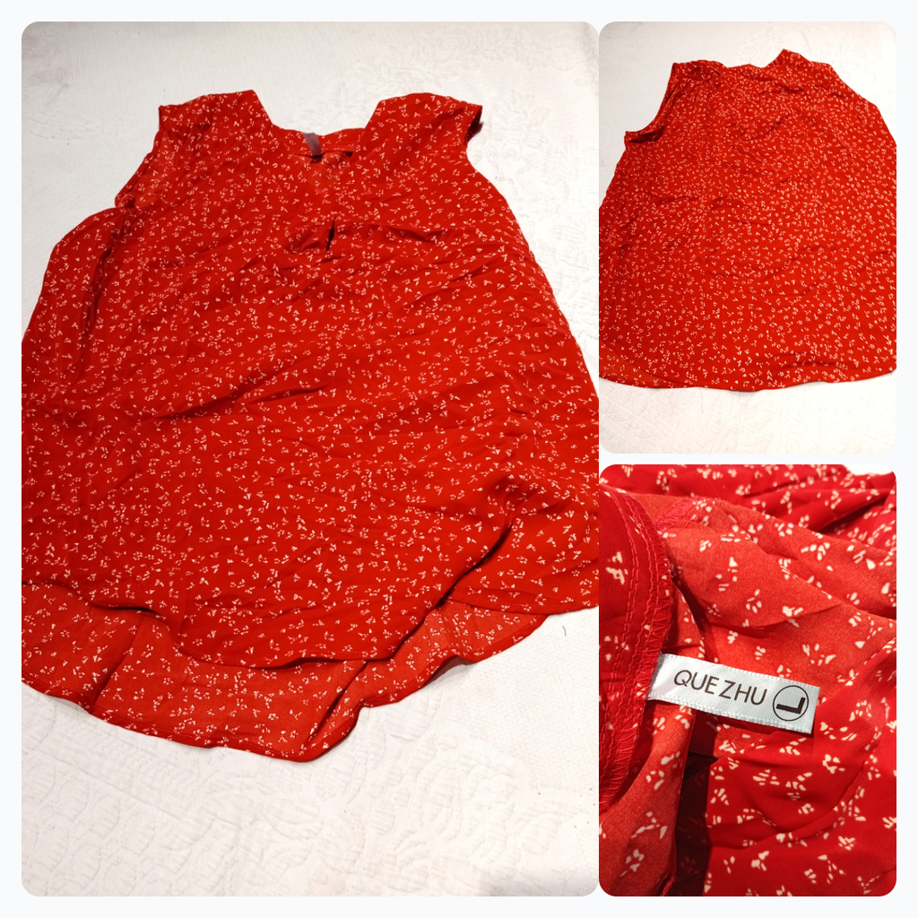 Vestido mini de estampado floral rojo