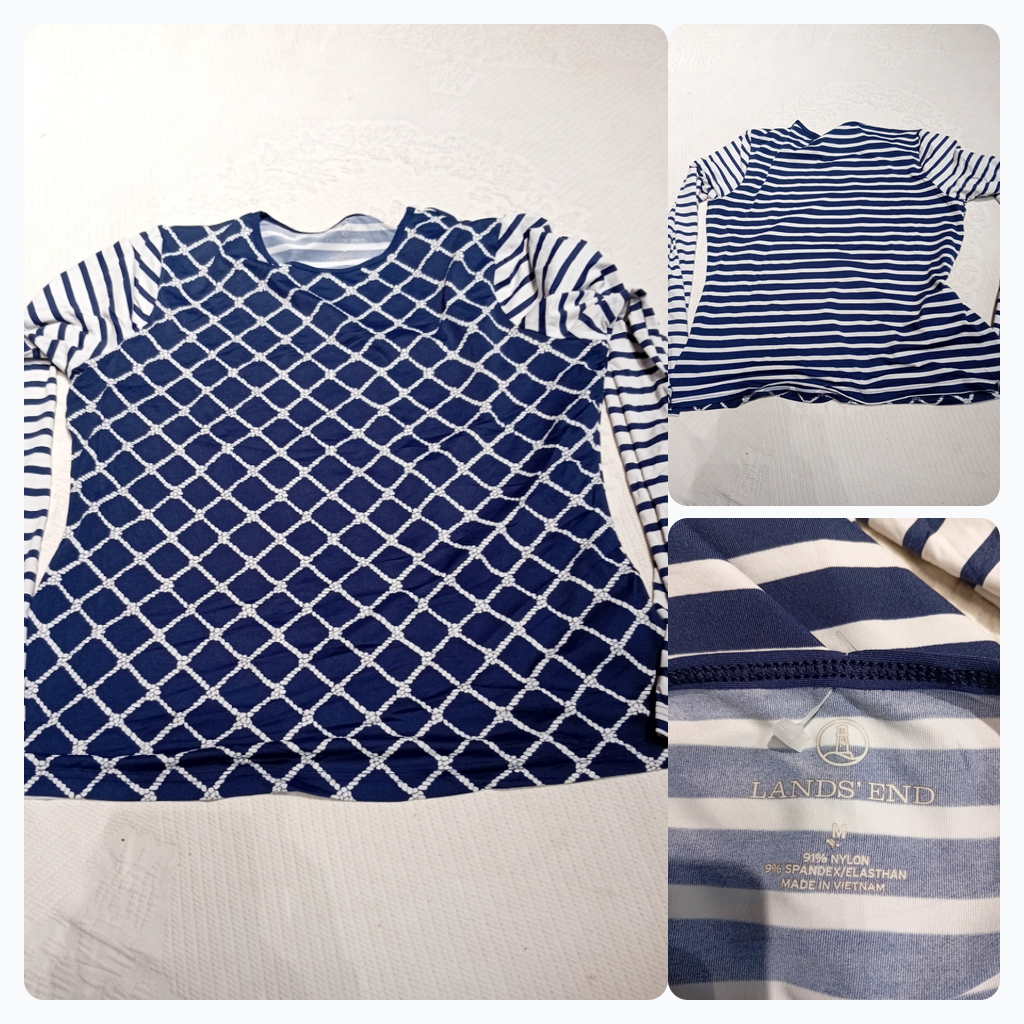 Lands' End Striped Long Sleeve Top