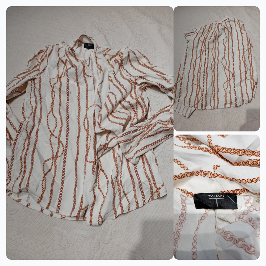 Tahari Chain Print Blouse
