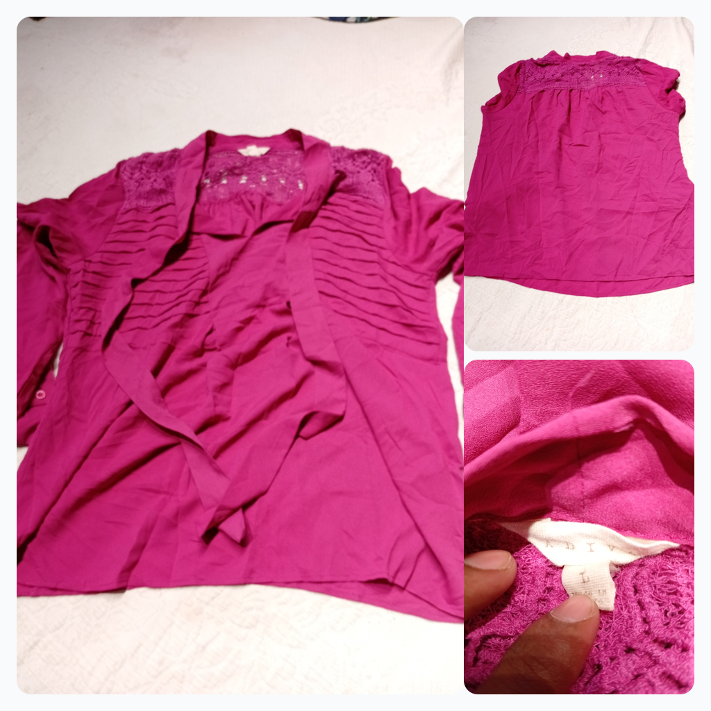 Blusa Rosa con Detalle de Encaje