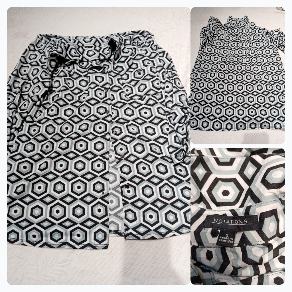Camisa de botón con estampado geométrico