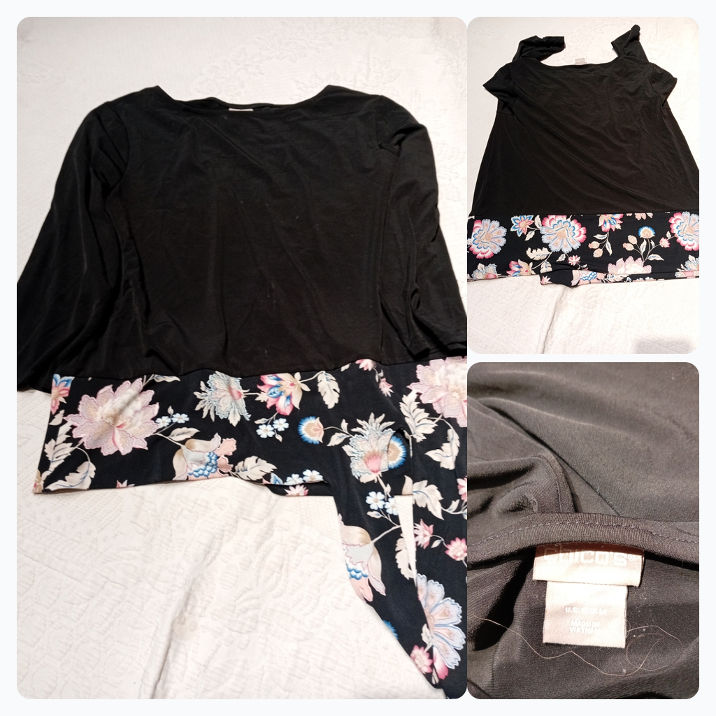 Tunique noire à imprimé floral de Chico