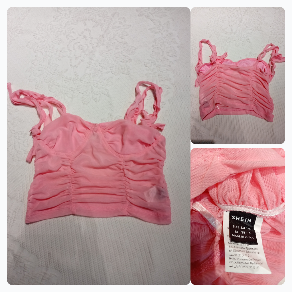 Shein Pink Ruched Cami Top