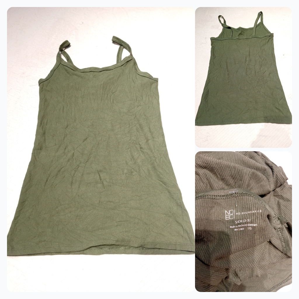 No Boundaries Top de Tirantes Acanalado Verde Oliv..