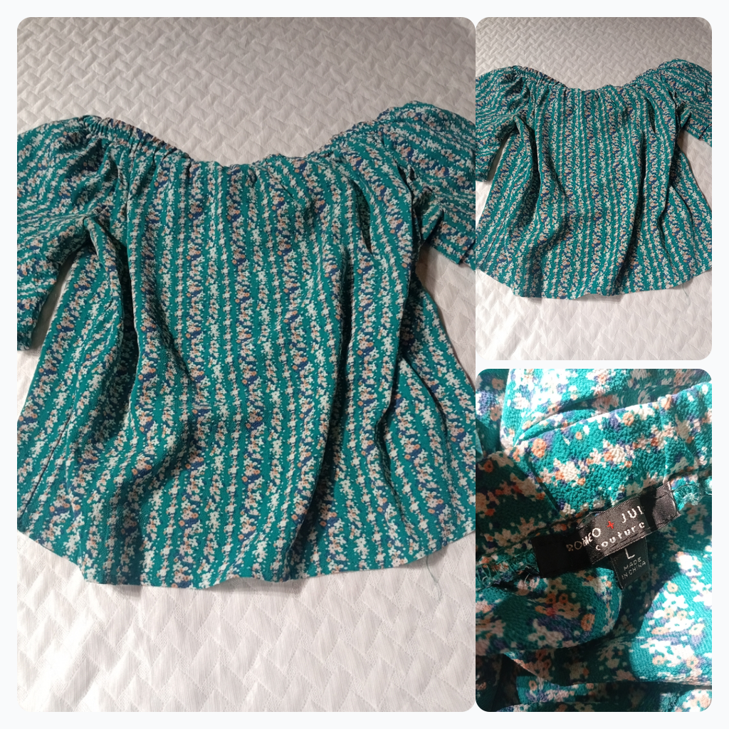 Blusa Off-Shoulder com Estampa Floral
