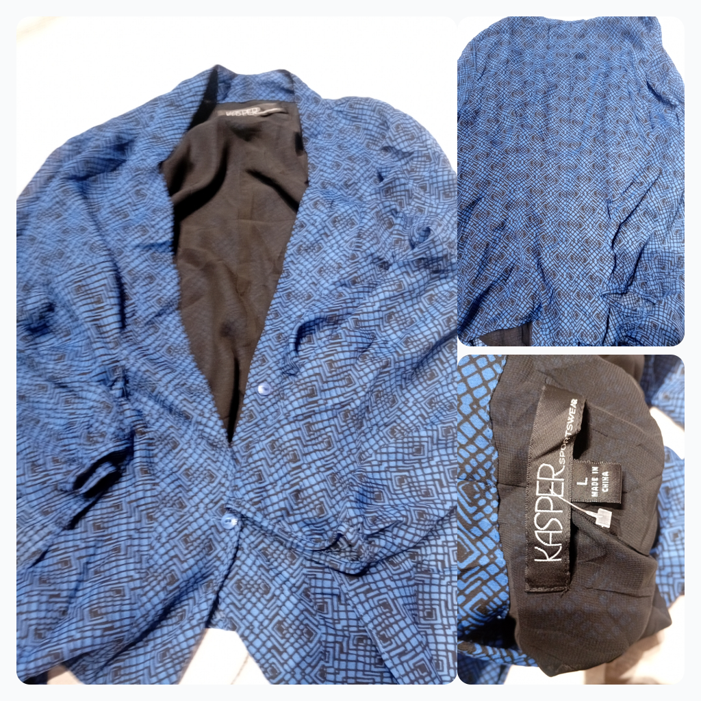 Camicia a maniche lunghe con motivo blu