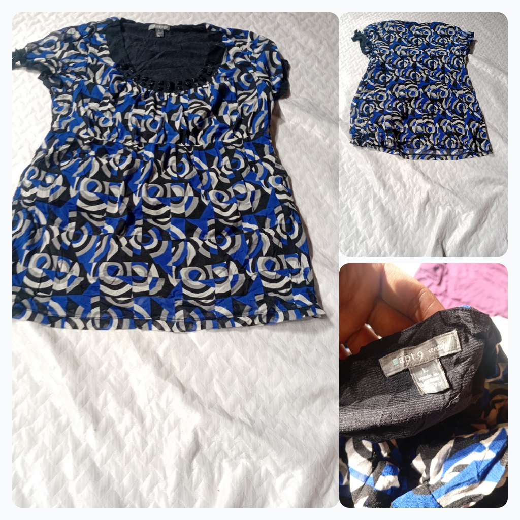 Apt 9 Geometric Print Short Sleeve Top