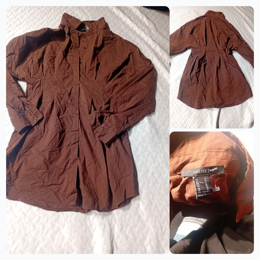 Forever 21 Brown Button-Up Shirt