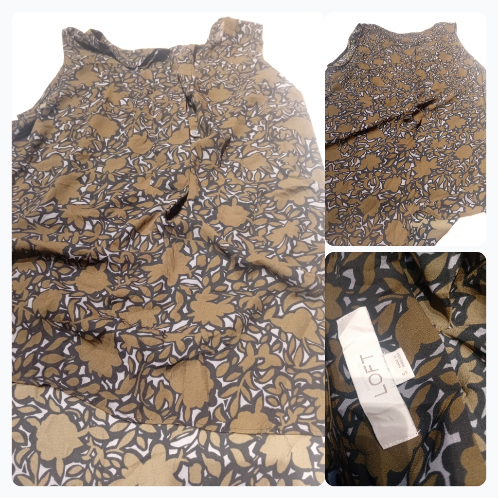 LOFT Floral Print Sleeveless Blouse