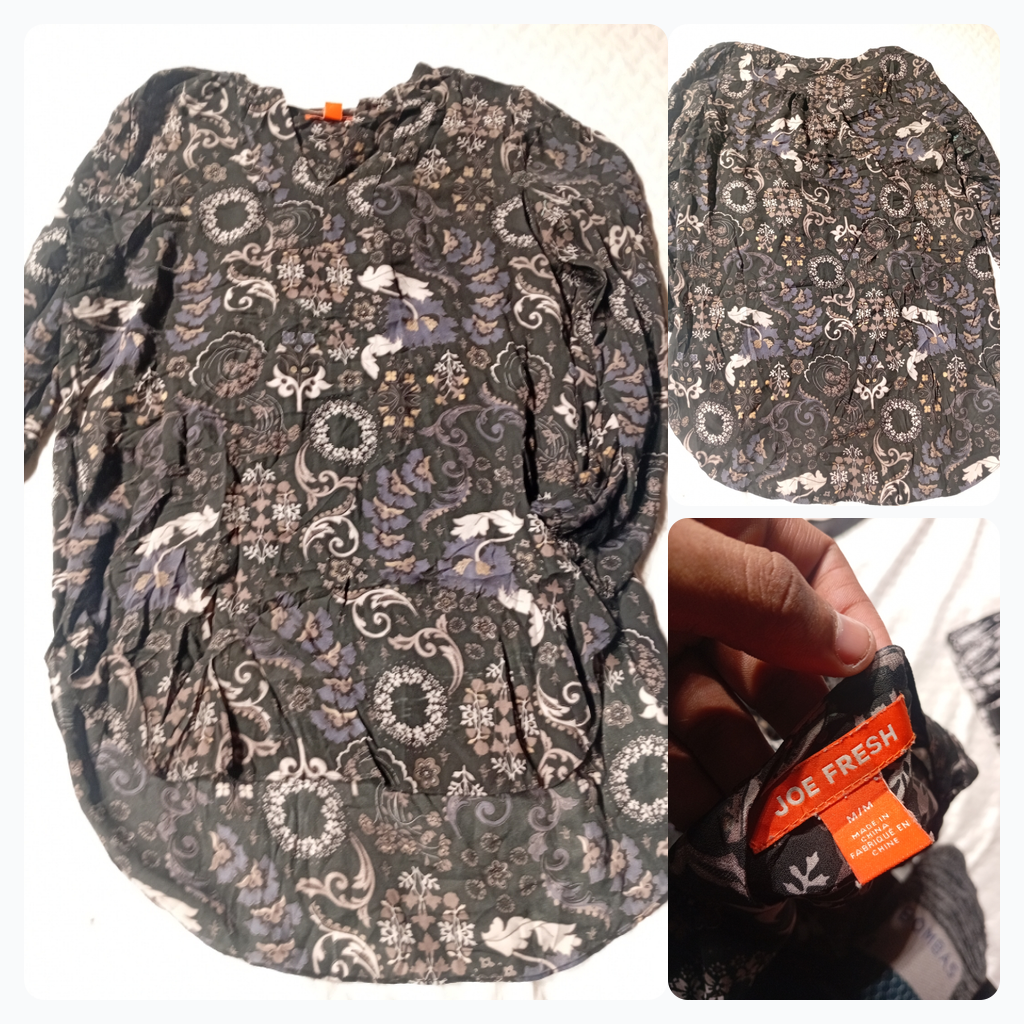 Joe Fresh Floral Print Long Sleeve Blouse