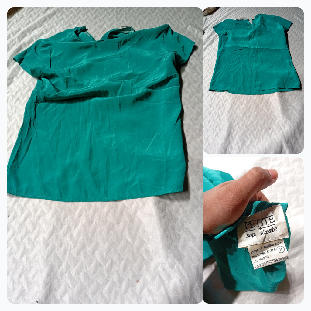 Blouse verte à manches courtes