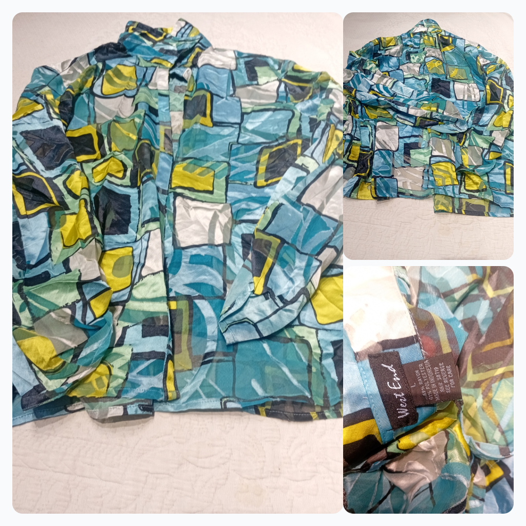 West End Abstract Print Button-Up Shirt