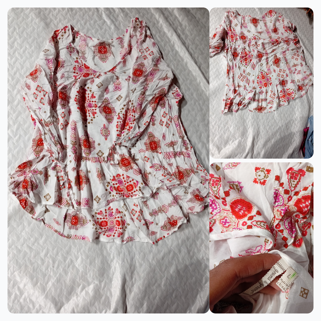 Dream & Greene Floral Print Ruffle Top