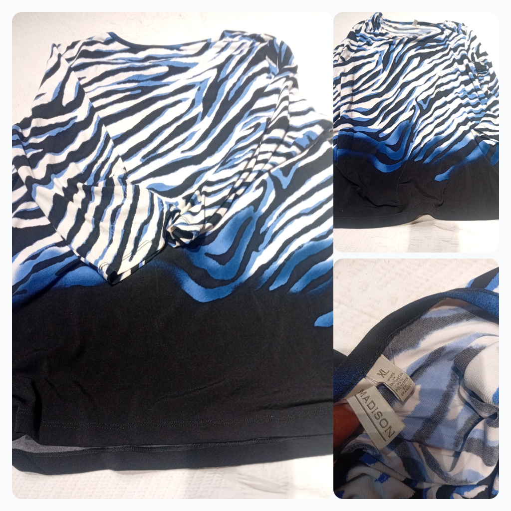 Madison Zebra Print Long Sleeve Top