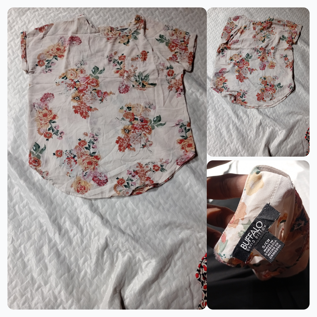 Floral Print Short Sleeve Blouse