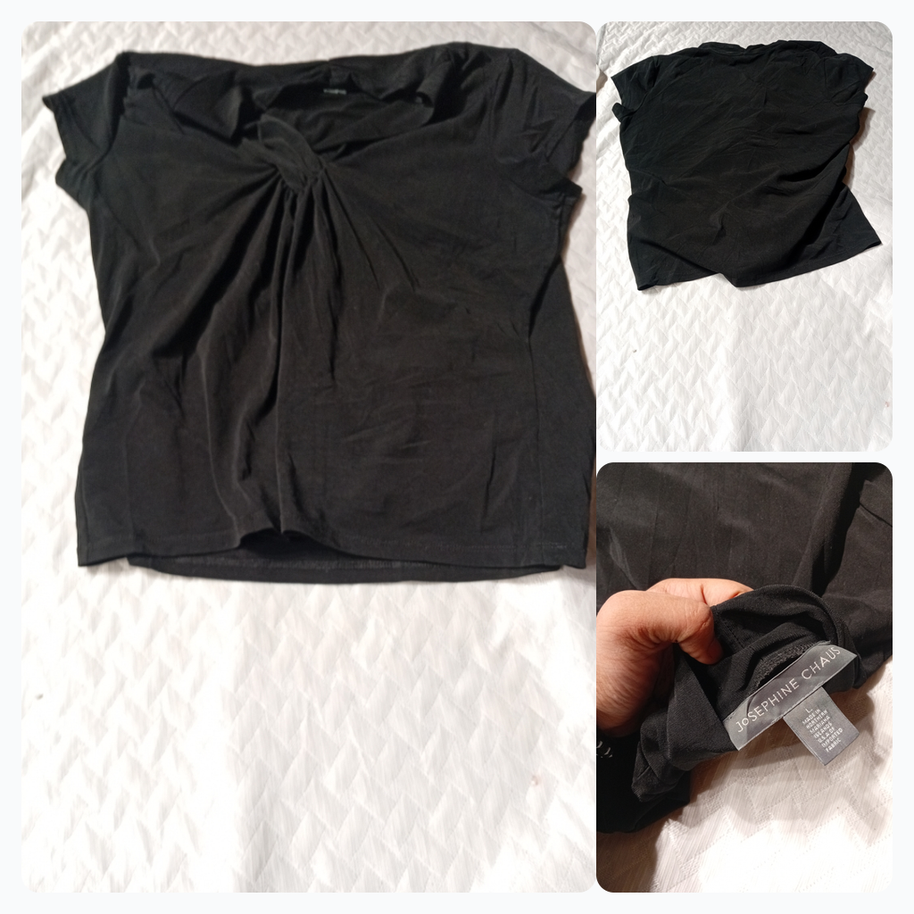 Josephine Chaus Black Twist Front Top