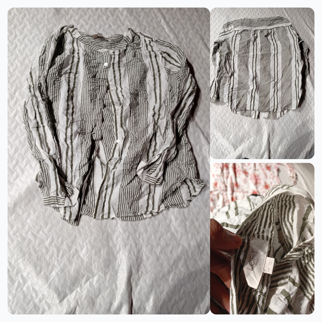 LOFT Striped Button-Up Shirt