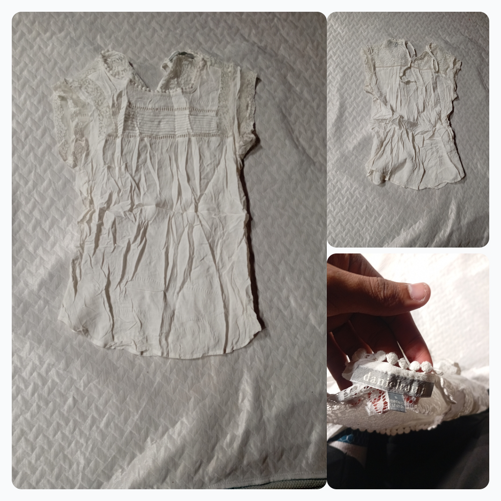 White Lace Trimmed Blouse