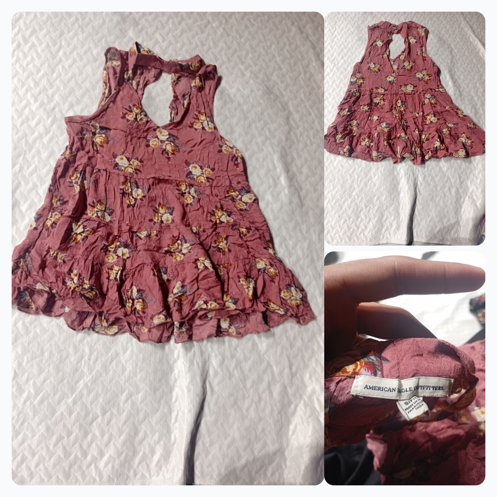 American Eagle Outfitters Floral Tiered Tank Top