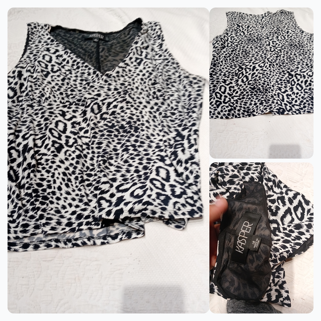 Kasper Animal Print Sleeveless Top