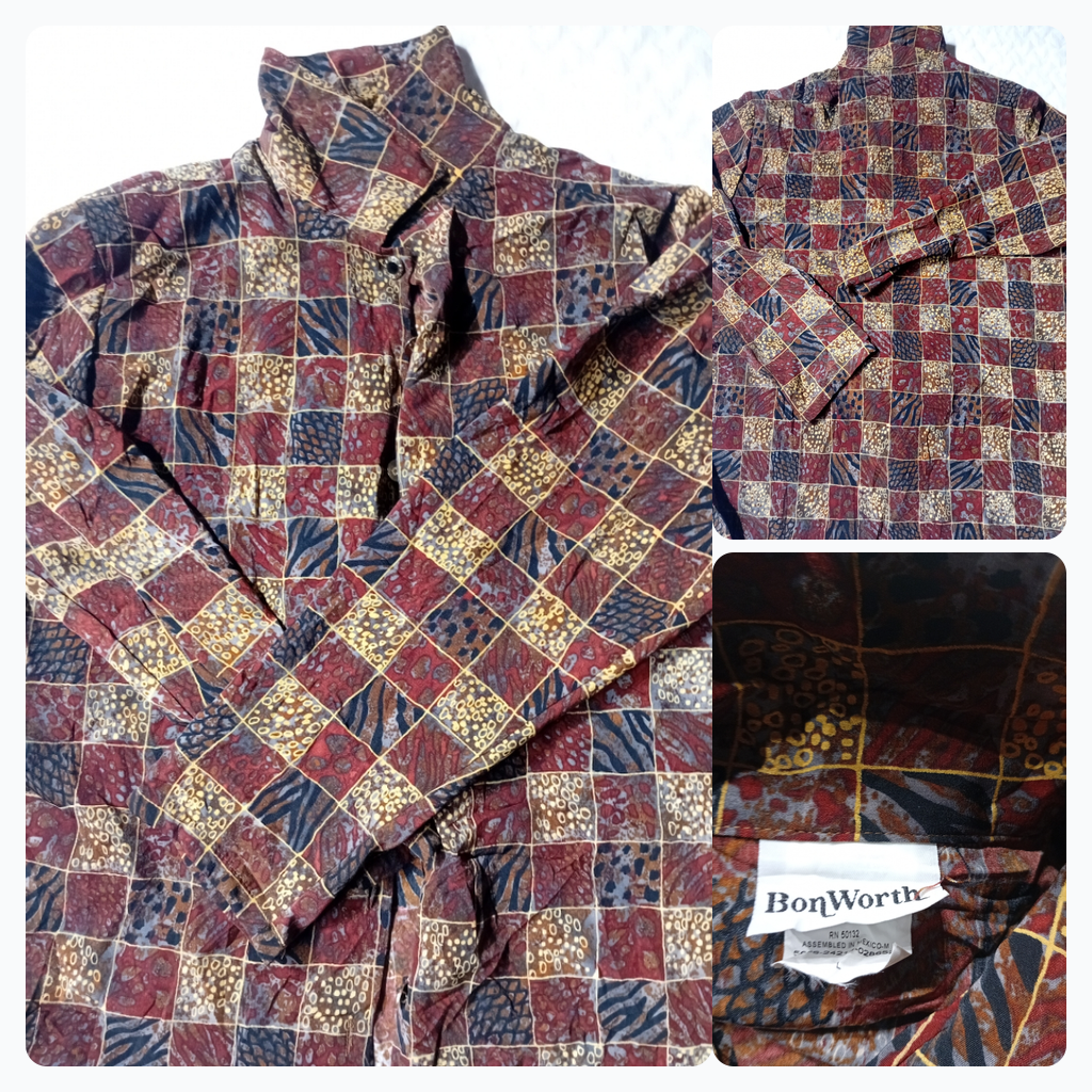 BonWorth Patterned Button-Up Shirt