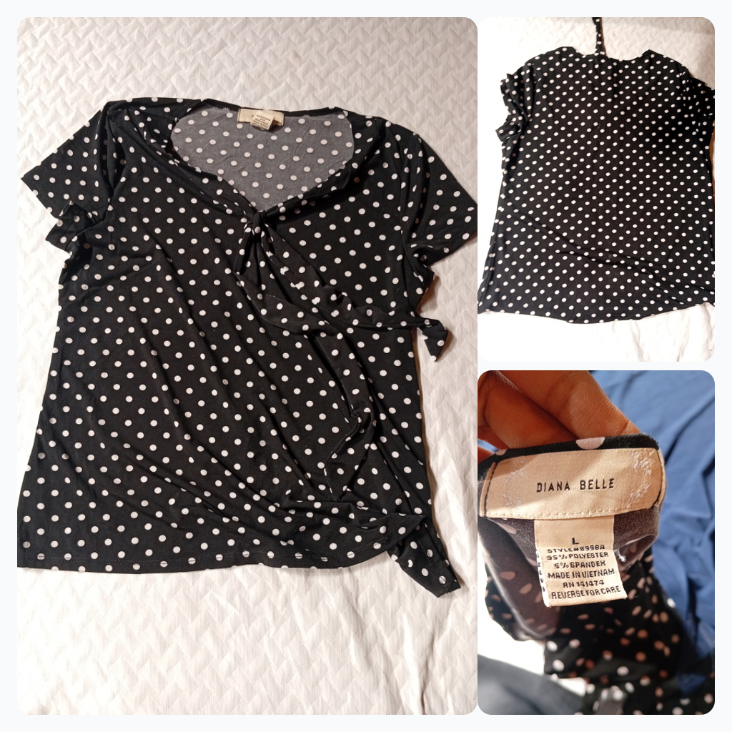 Diana Belle Polka Dot Tie-Front Top