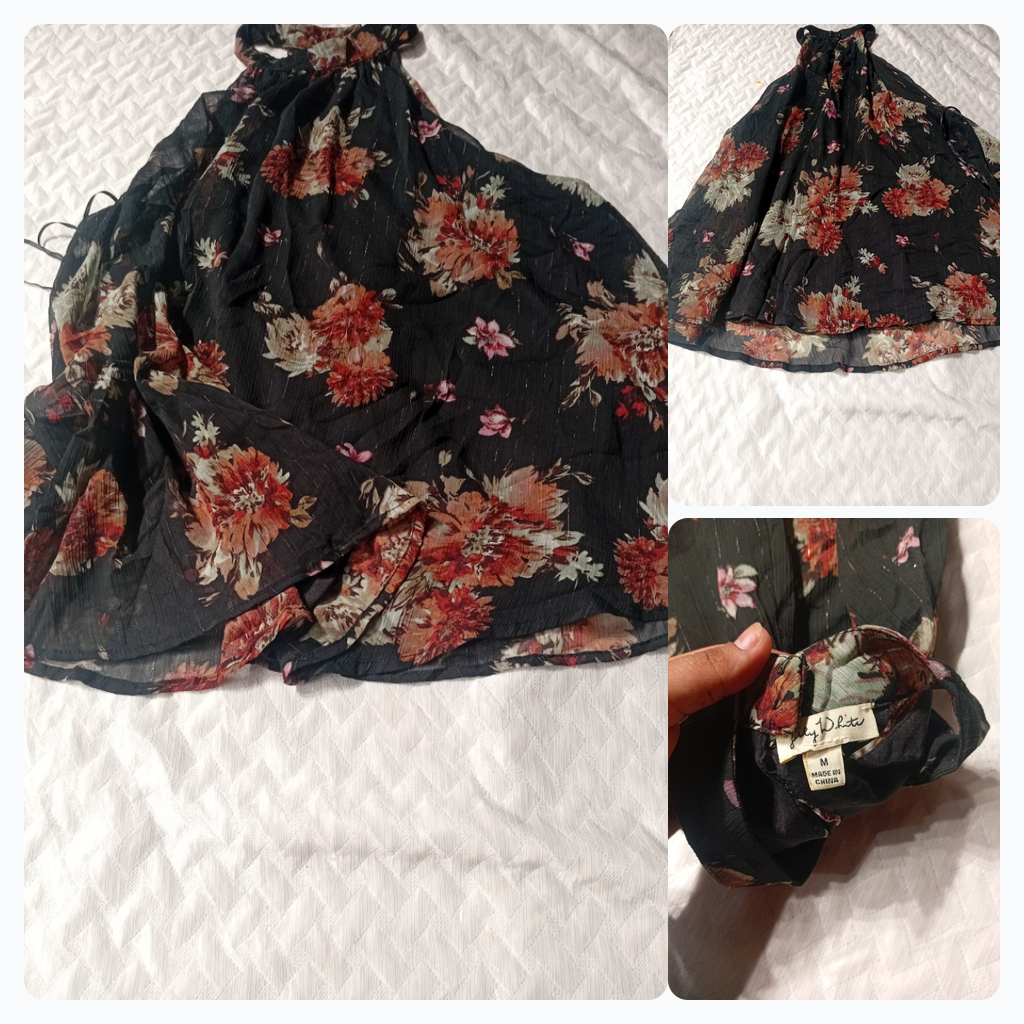 Vestido Maxi Floral com Amarração